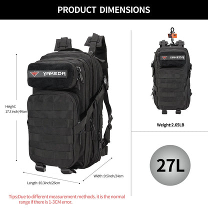 BK-2282 Tactical Backpack Military Backpacks 27L Army Survival Backpacks Small Waterproof Bug out Bag - YAKEDA