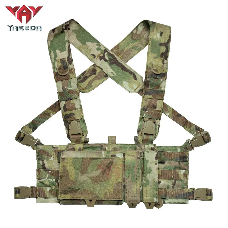 YKD-0240 YAKEDA Tactical Chest Hanger Base 500D Nylon Lightweight Modular Chest Hanger Type 56 Sling Pocket Upgrade - YAKEDA