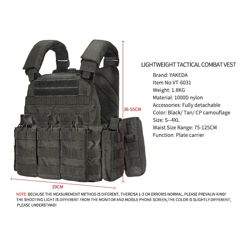 Vt-6031-5 Standaed YAKEDA Jpc Vests Ballistic Plate Carrier Molle Police Hunting Military Tactical Bullet Proof Vest - YAKEDA