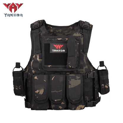 VT-322 YAKEDA Military Tactical Vest Camouflage Body Armor Sports Wear Hunting Vest Army Molle police bulletproof Vest Black - YAKEDA