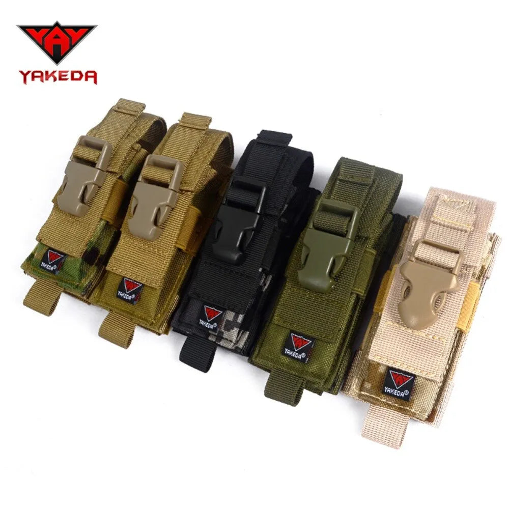 C88044-1 1000D Nylon Camouflage Tactical MOLLE Hunting Holster Cartridge Clip Bullet Tool Knife Belt Pouch Sheath - YAKEDA