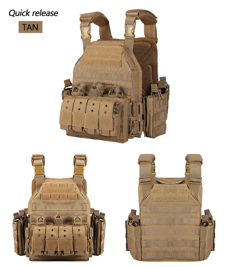 VT-6026-3 Quick Release YAKEDA Swat Jpc Military Molle Army Tactical Bullet Proof Plate Carrier Vest For Hunting - YAKEDA