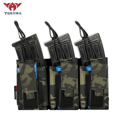 Yakeda nylon Molle triple pistol ammunition bag other police hunting military AK cartridge tactics - YAKEDA