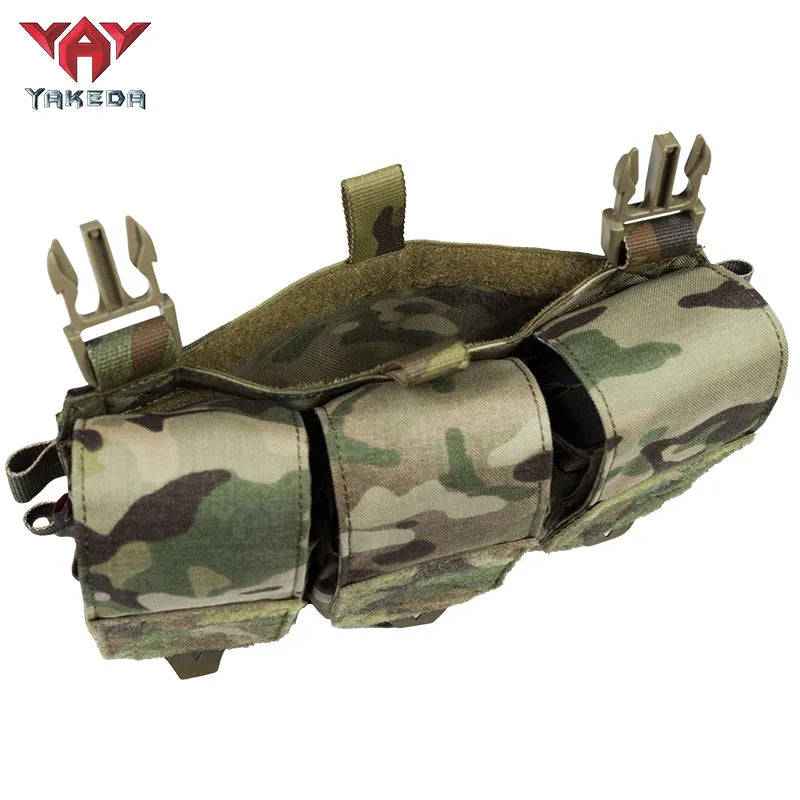 YKD-0201 YAKEDA Tactical Chest Hanger Accessory Multifunction Replacement Flap 556/762 Universal Composite Triple Front Panel - YAKEDA