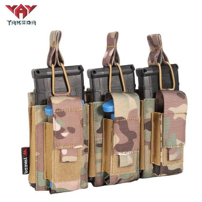 TL-806 Tactical Triple Magazine Nylon 1000D Multi-Purpose molle System Wearable Belt Accessory Pouch - YAKEDA