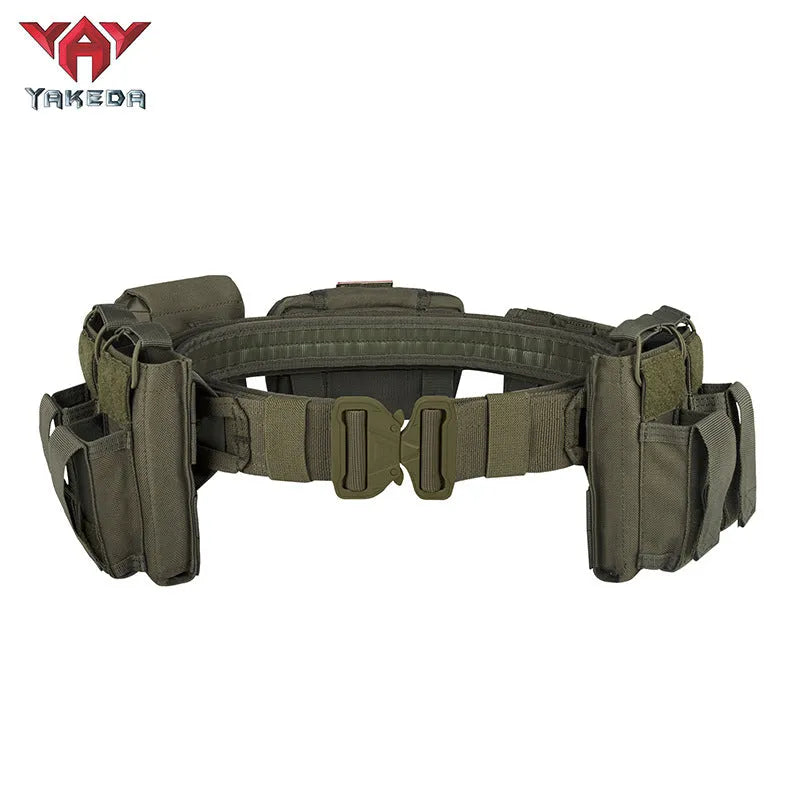 YD-2012 Yakeda Tactical Belt Outdoor Patrol Multifunctional 5-Piece Nylon Removable Adjustable Tactical Belt - YAKEDA