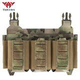 YKD-0144-762 Short Tactical Pack With Three Front Magazine Pouches And Molle System With Buckles