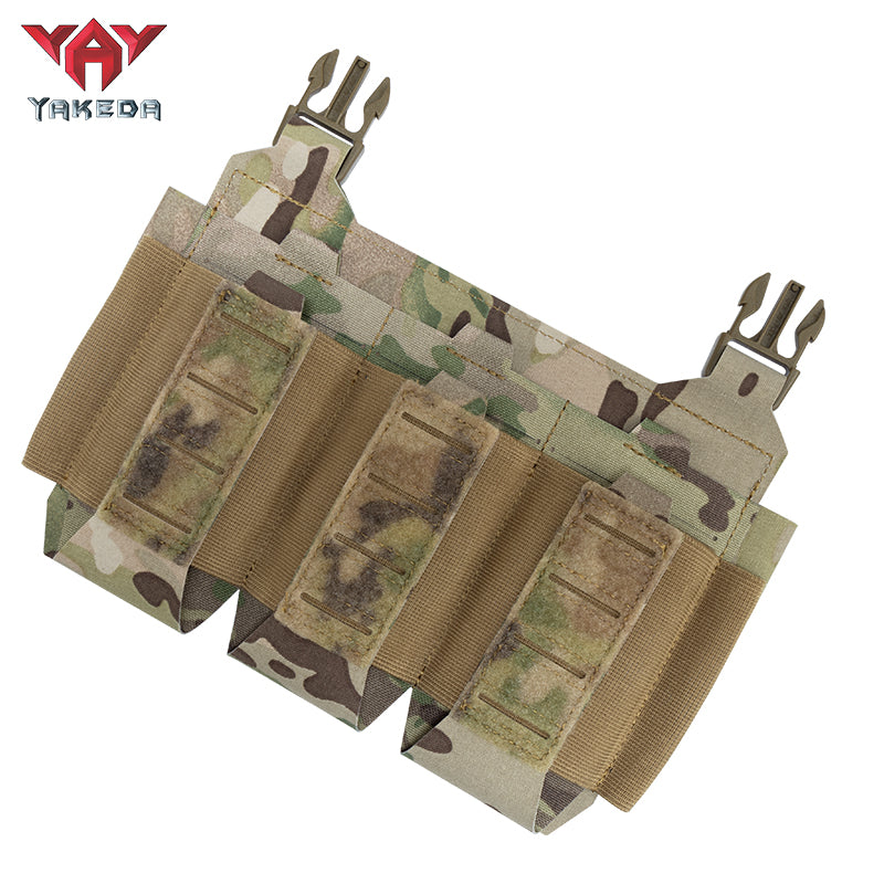 YKD-0143-556 Long Tactical Pack With Three Front Magazine Pouches And Molle System With Buckles