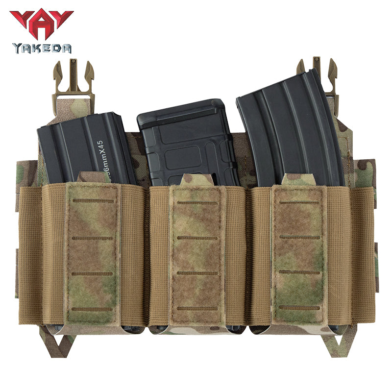YKD-0144-762 Short Tactical Pack With Three Front Magazine Pouches And Molle System With Buckles