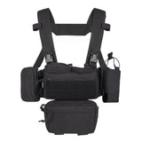 YAKEDA YKD0232 MK3 Chest Rig - Front View Black Tactical Vest with Pouches