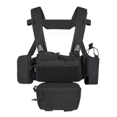 YAKEDA YKD0232 MK3 Chest Rig - Front View Black Tactical Vest with Pouches