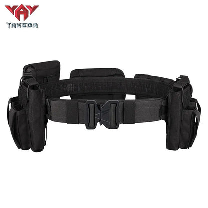 YD-2012 Yakeda Tactical Belt Outdoor Patrol Multifunctional 5-Piece Nylon Removable Adjustable Tactical Belt - YAKEDA