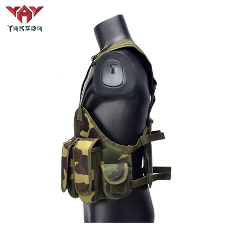 YG-001 Tactical Chest Rig Adjustable Padded Modular Military Vest Magazine Holder Pocket Platform Tactical Vest Waistcoat - YAKEDA