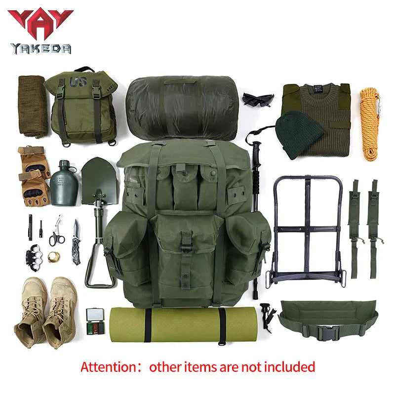 BK-5066 YAKEDA Olive Monotone Operator Green Backpack Combat Field Tactical Alice Rucksack - YAKEDA