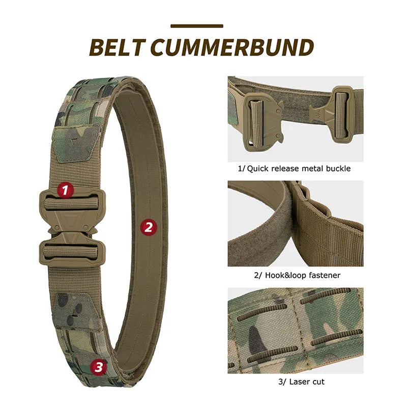 YAKEDA Multifunctional 3-in-1 Waistband Set PALS Laser System Outdoor Tactical Belt Waistband - YAKEDA