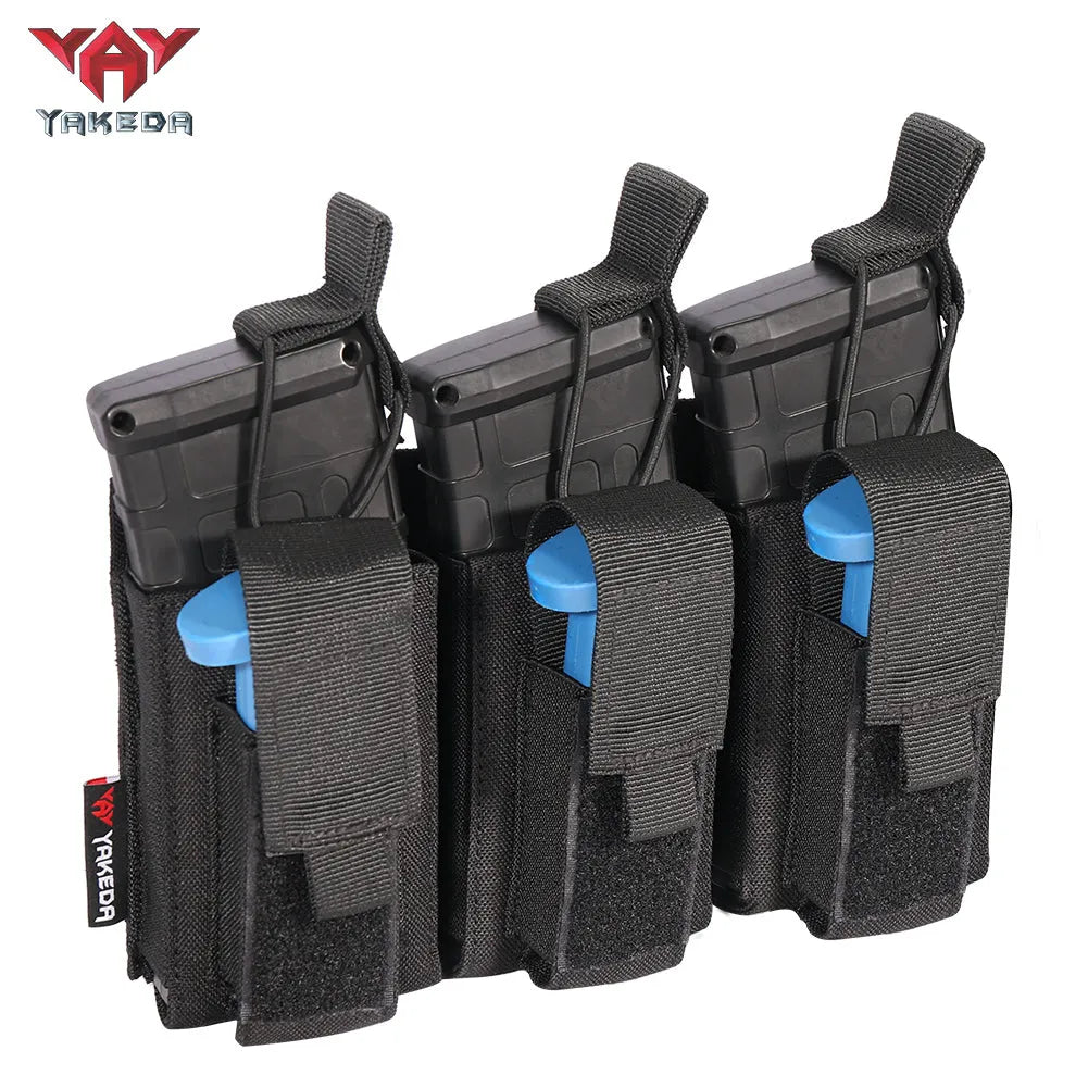 TL-806 Tactical Triple Magazine Nylon 1000D Multi-Purpose molle System Wearable Belt Accessory Pouch - YAKEDA