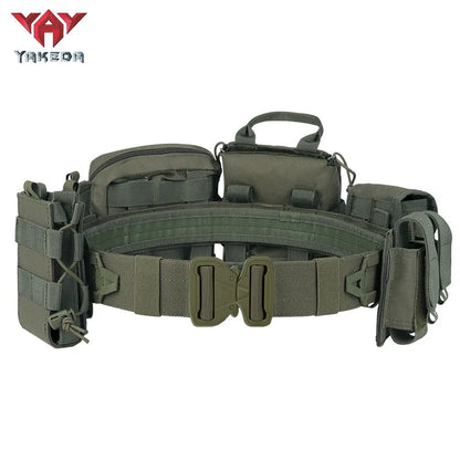 YD-2088 YAKEDA Tactical Belt Outdoor Patrol Multifunctional Eight-Piece Set Can Be Hooked Up Removable Adjustable Tactical Belt - YAKEDA