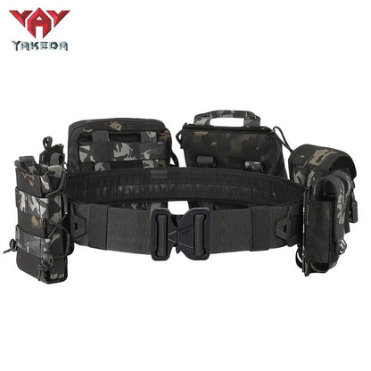 YD-2088 YAKEDA Tactical Belt Outdoor Patrol Multifunctional Eight-Piece Set Can Be Hooked Up Removable Adjustable Tactical Belt - YAKEDA