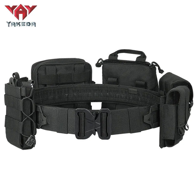 YD-2088 YAKEDA Tactical Belt Outdoor Patrol Multifunctional Eight-Piece Set Can Be Hooked Up Removable Adjustable Tactical Belt - YAKEDA