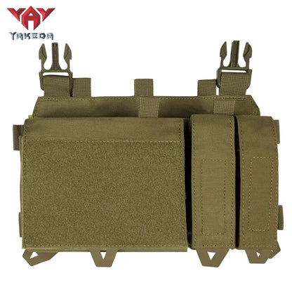 YKD-0202 YAKEDA Tactical Accessories Multifunctional Triple Front Panel Tactical Vest Chest Mount Nylon Side Pouch - YAKEDA