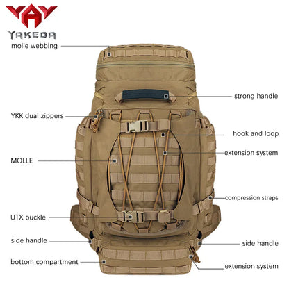 19780 YAKEDA Tactical Backpack Military Rucksack Traveling Hiking Outdoor 90L - YAKEDA