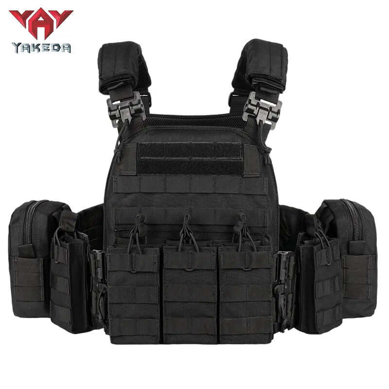 black military gear Yakeda MC Tactical Gear Chaleco Tactico Weighted Plate Carrier Black Tactical Vest Nylon Colete Tatico Military Training Vest – YAKEDA