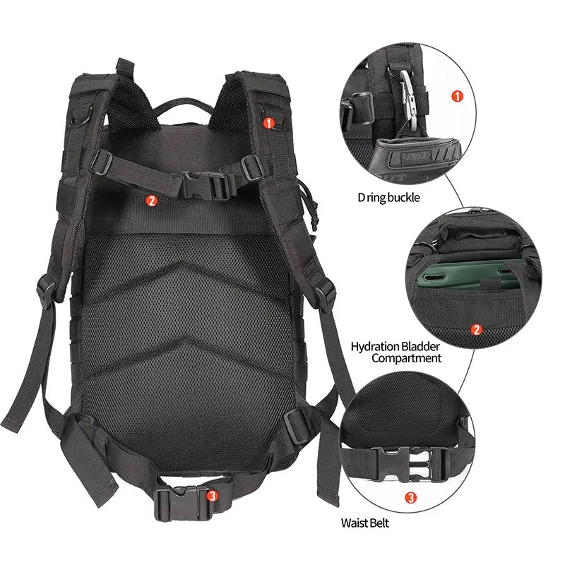 BK-2265 YAKEDA Tactical Backpack Molle System 3P Outdoor Backpack