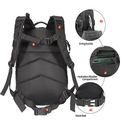 BK-2265 YAKEDA Tactical Backpack Molle System 3P Outdoor Backpack - YAKEDA