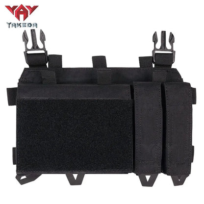 YKD-0202 YAKEDA Tactical Accessories Multifunctional Triple Front Panel Tactical Vest Chest Mount Nylon Side Pouch - YAKEDA