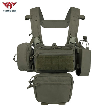 YKD0232 YAKEDA Mk3 Chest Mount Outdoor Sports Lightweight Load Vest Set - YAKEDA