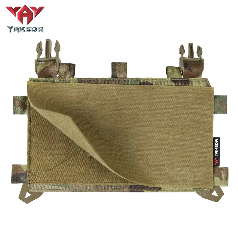 YKD-0202 YAKEDA Tactical Accessories Multifunctional Triple Front Panel Tactical Vest Chest Mount Nylon Side Pouch - YAKEDA