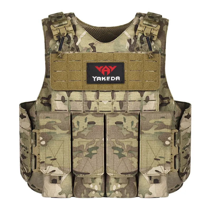 YAKEDA Camouflage Nylon Chaleco Tactico Combat MOLLE Plate Carrier
