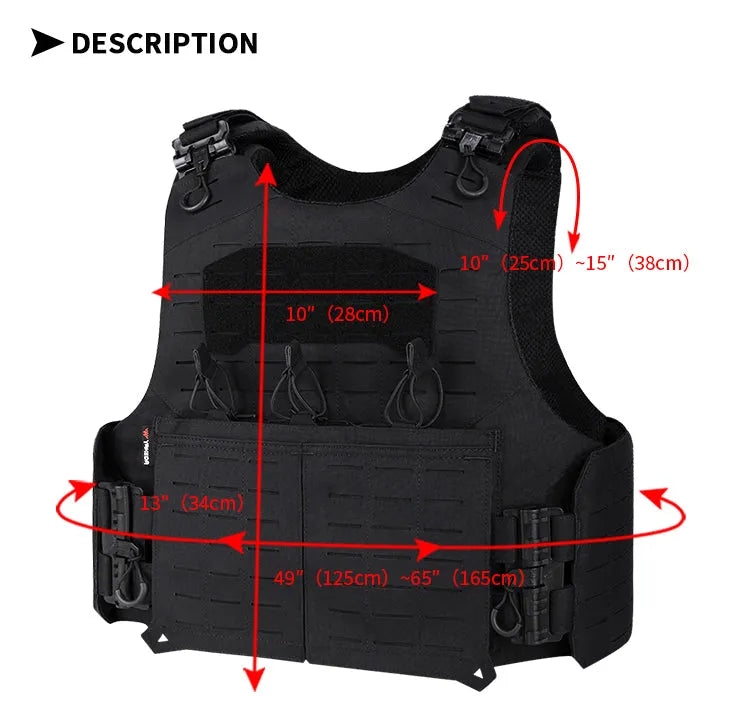 VT-8545 YAKEDA Tactical Vest Shoulder Quick Detach Shooting Training - YAKEDA